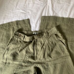 Madewell Olive Green Linen Trousers